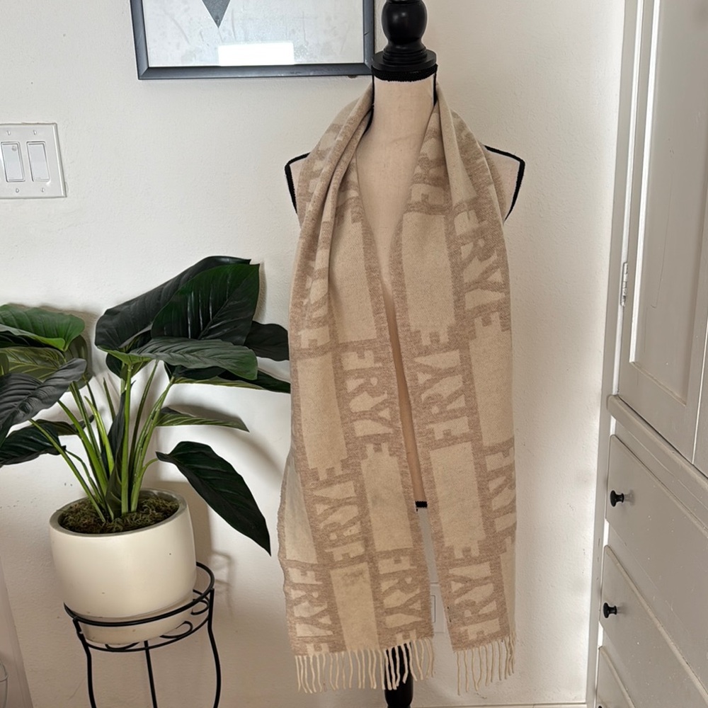 Frye Beige Logo Scarf